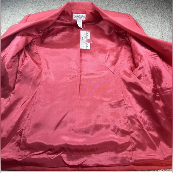 New NWT Womens Vintage Private Concepts Pink 80s Blazer double Breasted size 10P - Picture 12 of 15